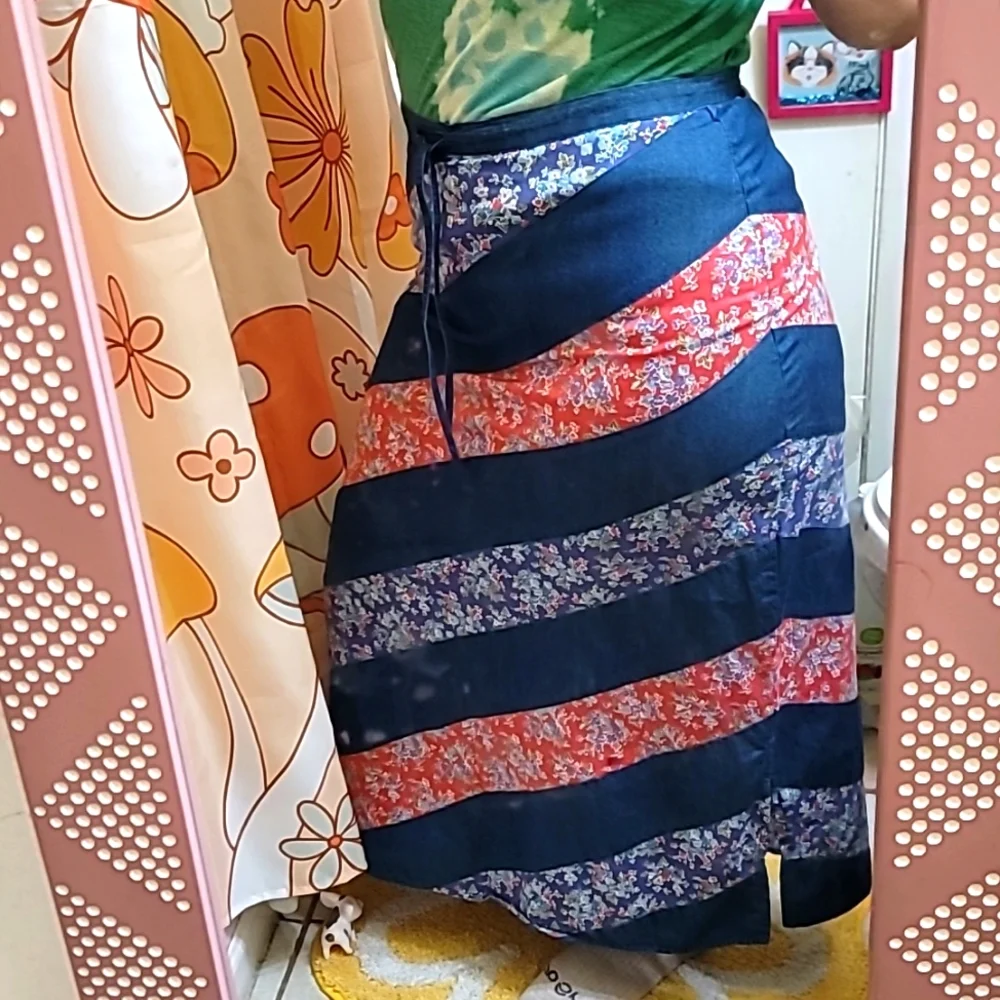 Vintage Maxi Skirt Crazy Horse by Liz Claiborne lightweight colorblock floral